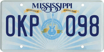 MS license plate OKP098