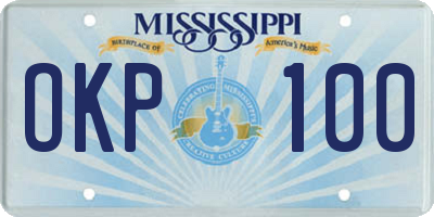 MS license plate OKP100