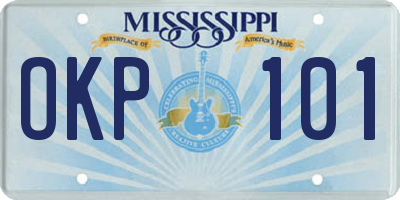 MS license plate OKP101