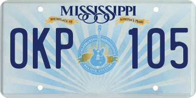 MS license plate OKP105