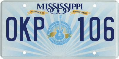 MS license plate OKP106