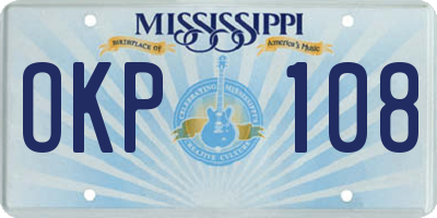 MS license plate OKP108