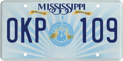 MS license plate OKP109