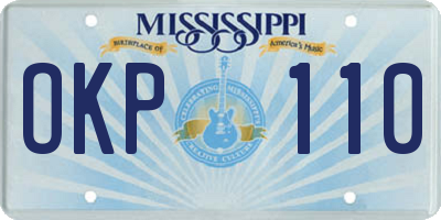 MS license plate OKP110