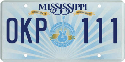 MS license plate OKP111