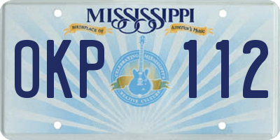 MS license plate OKP112