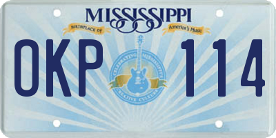 MS license plate OKP114