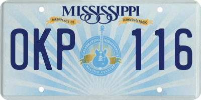 MS license plate OKP116