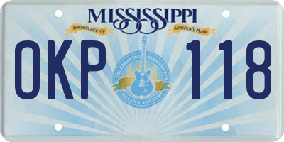MS license plate OKP118