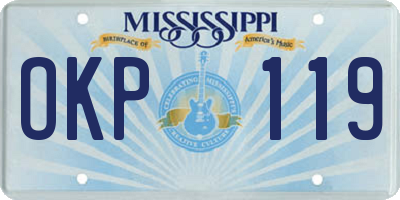 MS license plate OKP119