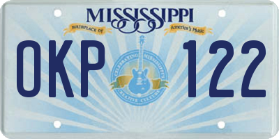 MS license plate OKP122