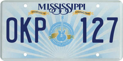 MS license plate OKP127