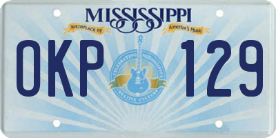 MS license plate OKP129