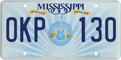 MS license plate OKP130