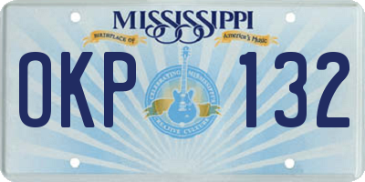 MS license plate OKP132