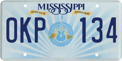 MS license plate OKP134