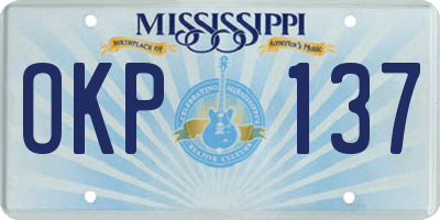 MS license plate OKP137