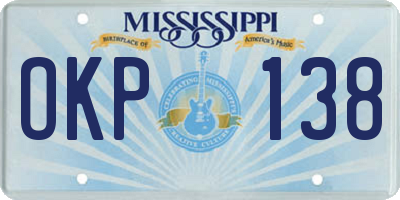 MS license plate OKP138