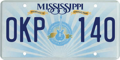 MS license plate OKP140