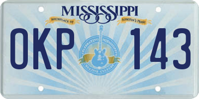 MS license plate OKP143