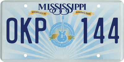 MS license plate OKP144