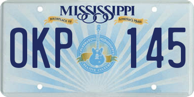 MS license plate OKP145