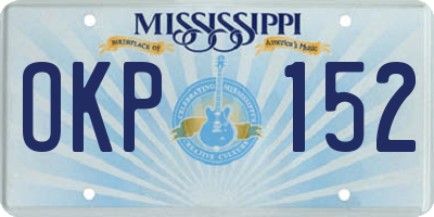 MS license plate OKP152