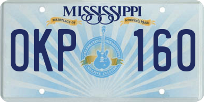 MS license plate OKP160