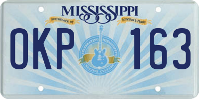 MS license plate OKP163