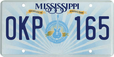 MS license plate OKP165