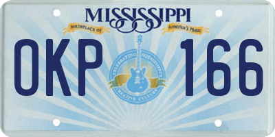 MS license plate OKP166