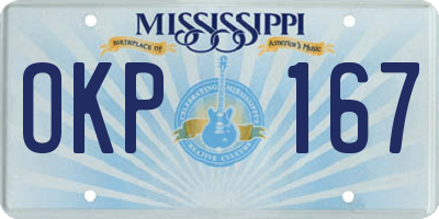 MS license plate OKP167