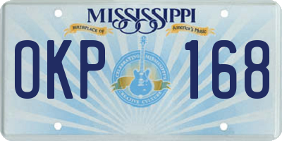 MS license plate OKP168