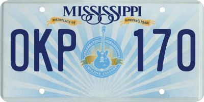MS license plate OKP170