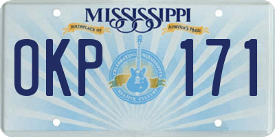 MS license plate OKP171