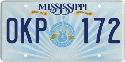 MS license plate OKP172