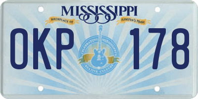 MS license plate OKP178
