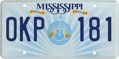 MS license plate OKP181