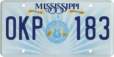 MS license plate OKP183