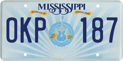 MS license plate OKP187