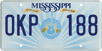 MS license plate OKP188