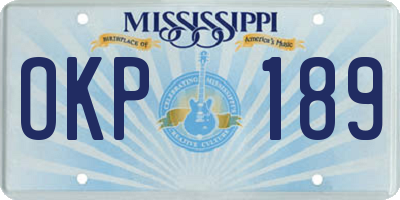 MS license plate OKP189