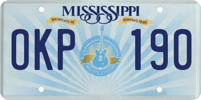 MS license plate OKP190