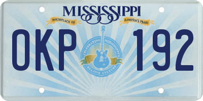 MS license plate OKP192