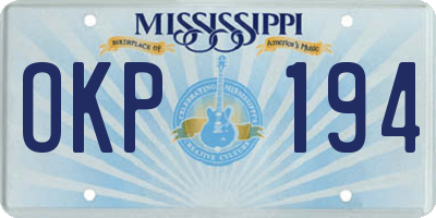 MS license plate OKP194