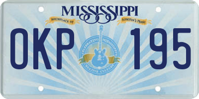 MS license plate OKP195