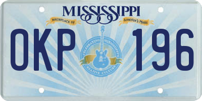 MS license plate OKP196