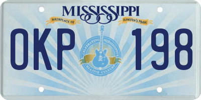 MS license plate OKP198