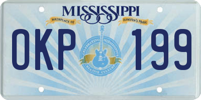 MS license plate OKP199