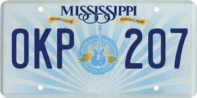 MS license plate OKP207